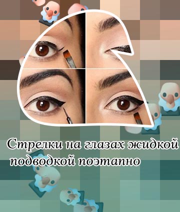 Стрелки на глазах жидкой подводкой фото